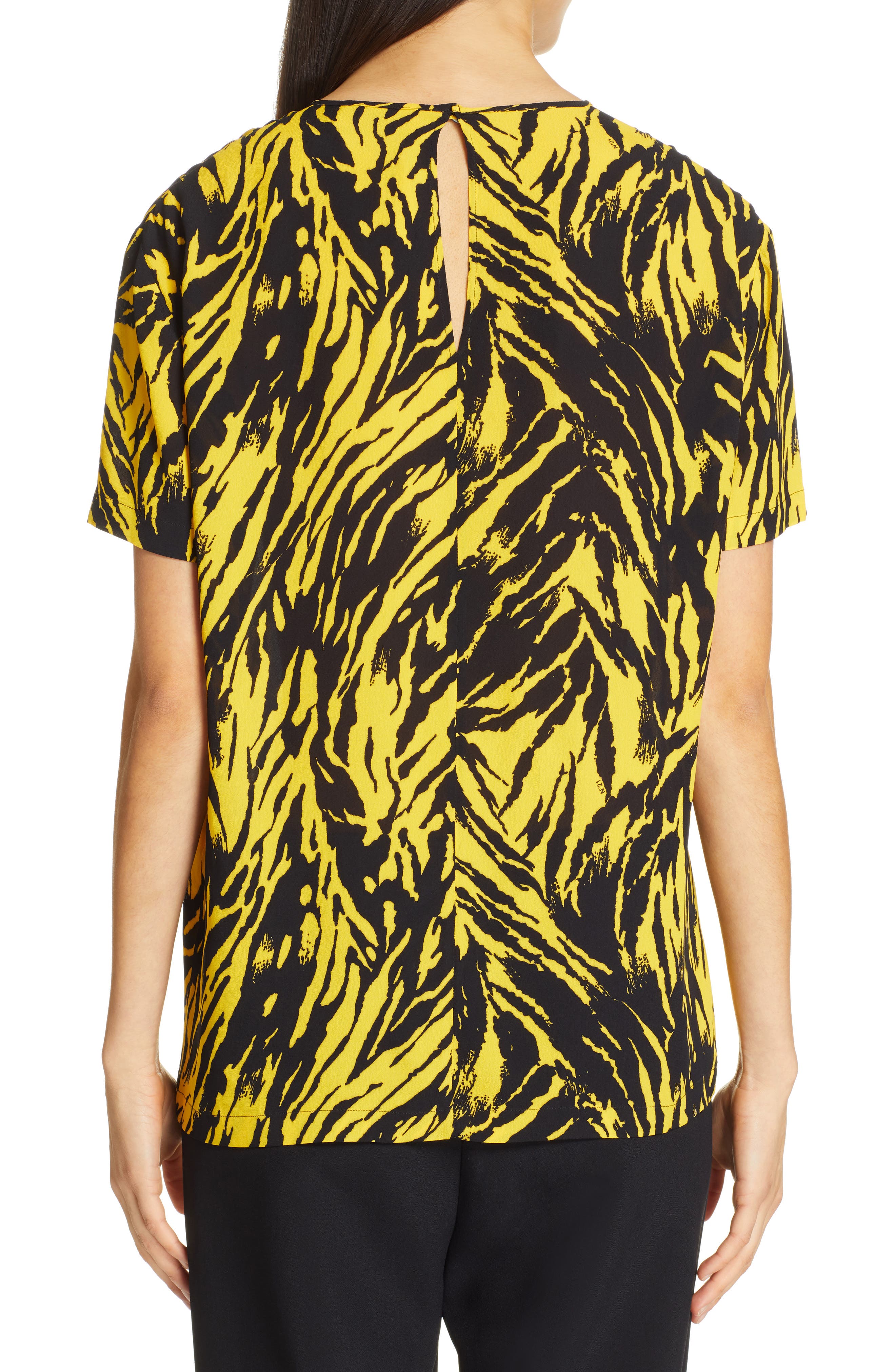yellow zebra print top