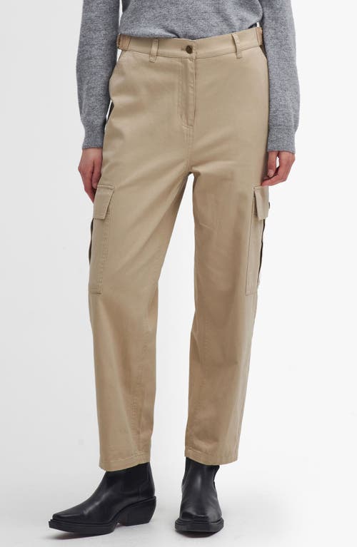 Shop Barbour Elisha Cotton Cargo Pants In Pepper Brown