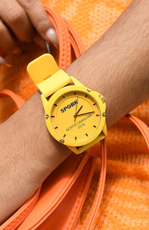 Shop Spgbk Watches Greatest Silicone Strap Watch, 42mm Case In Yellow/gold