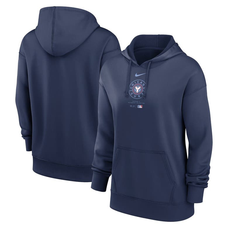 Nike Navy Chicago Cubs City Connect Practice Performance Pullover Hoodie In Blue