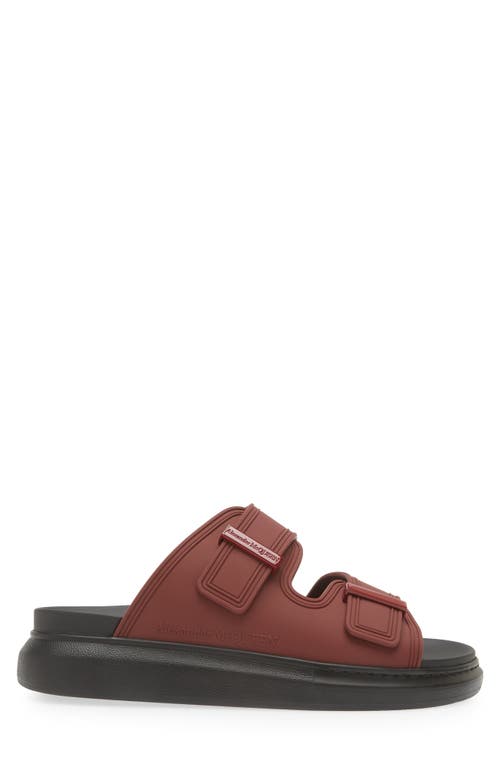 Shop Alexander Mcqueen Oversize Hybrid Slide Sandal In Burgundy/burgundy