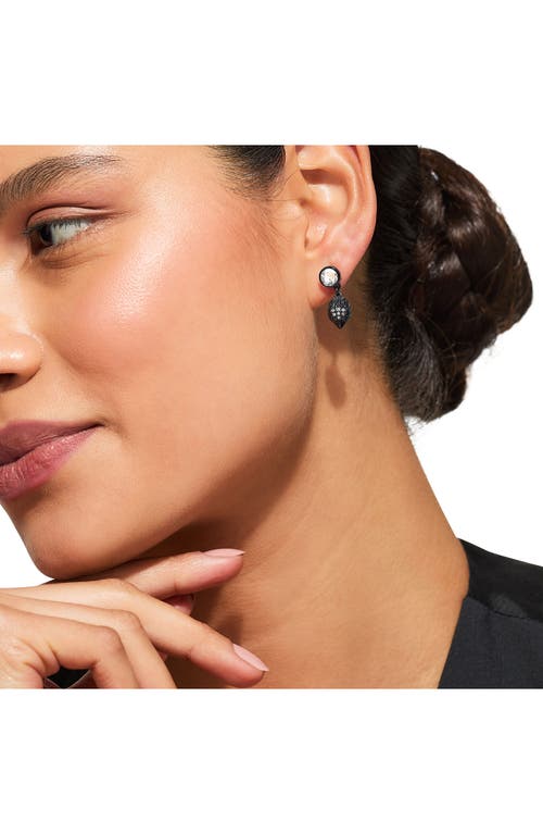 Kurt Geiger Signature Eagle Stone Drop Earrings In Black