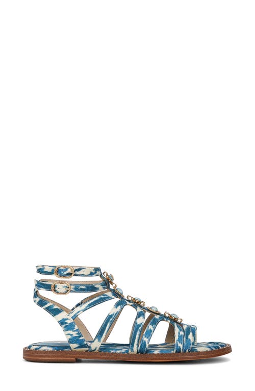 Sam Edelman Tianna Gladiator Sandal Blue Lapis Multi Fabric In Blue Lapis Multi