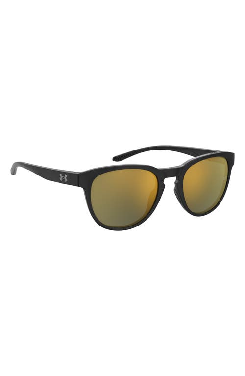 Shop Under Armour Skylar 53mm Round Sunglasses In Black/multilayer Gold