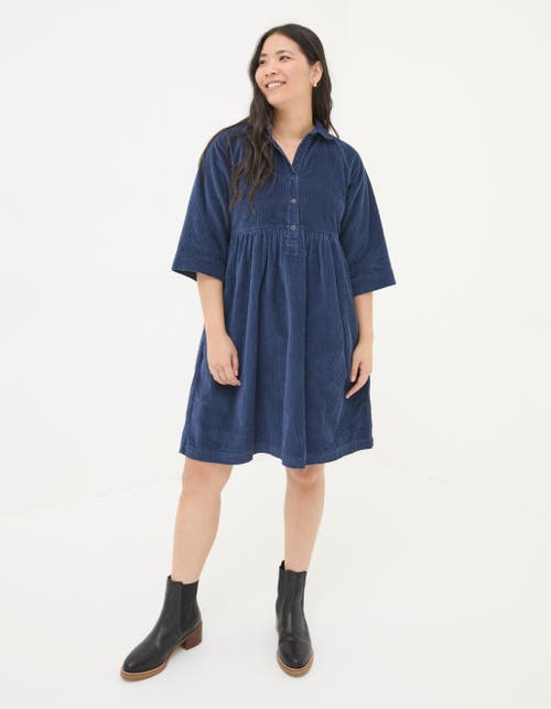 Shop Fatface Sara Bubble Cord Dress In Dark Navy