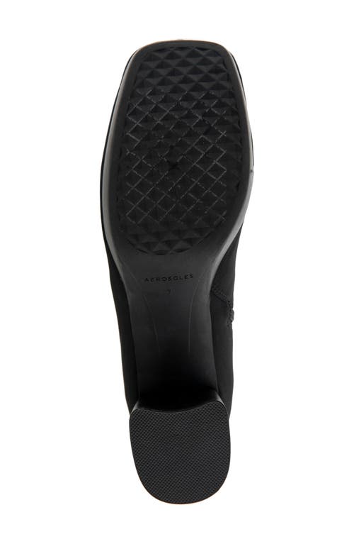 Aerosoles Sussex Block Heel Platform Bootie In Black Stretch Gabardine