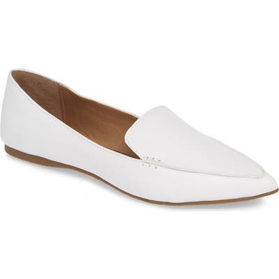 Steve Madden Feather Loafer Flat- White