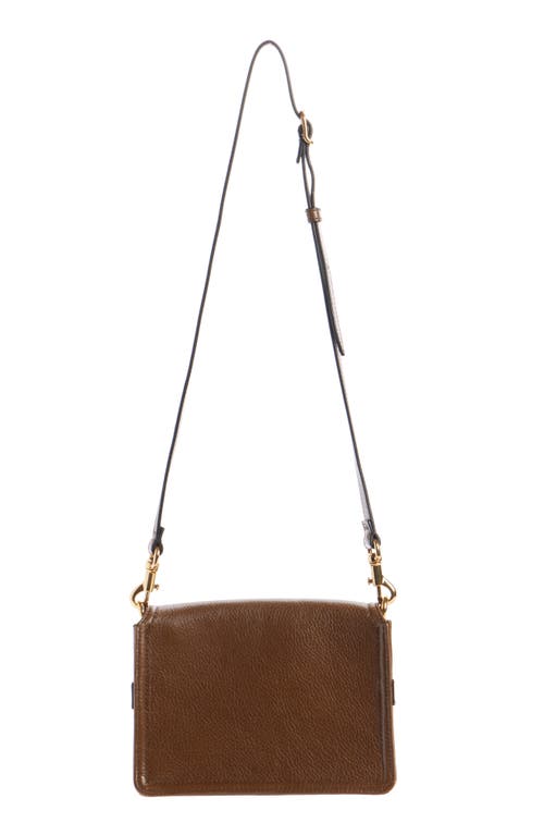 Shop Chloé Mini Cape Leather Crossbody Bag In Dark Khaki 20v