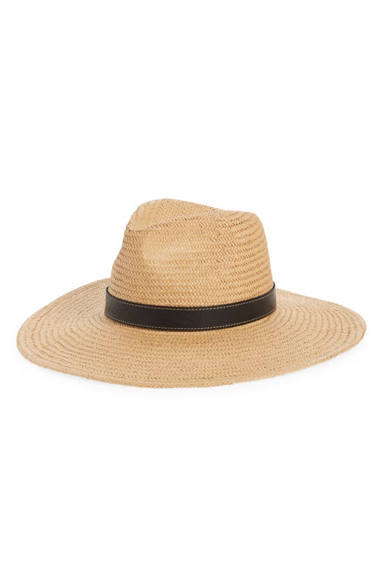 Madewell Wide Brim Straw Fedora Hat In Desert Dune