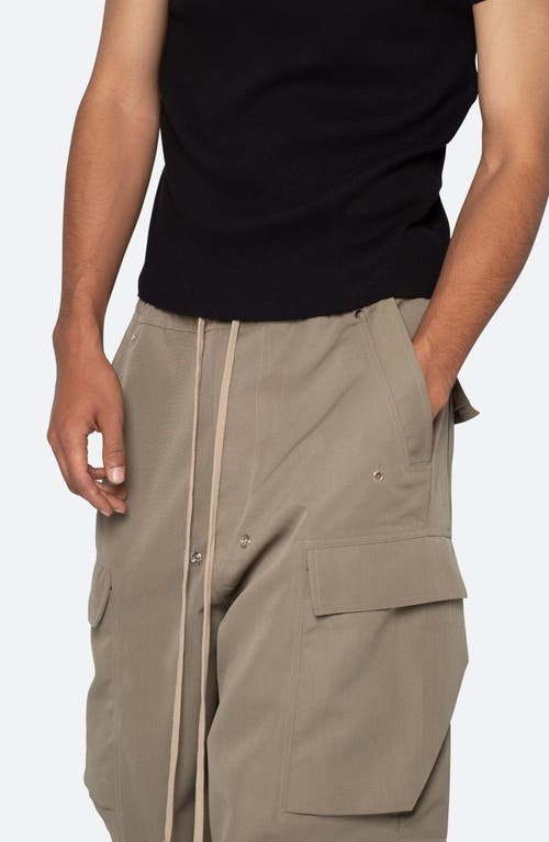 Shop Mnml Rave Oversize Double Cargo Pocket Pants In Olive