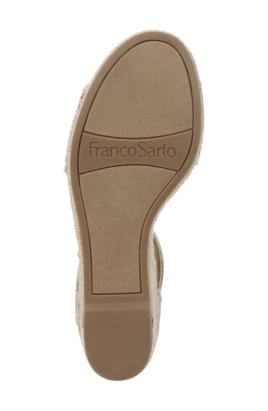 Shop Franco Sarto Clemens Ankle Strap Platform Wedge Sandal In Natural Woven