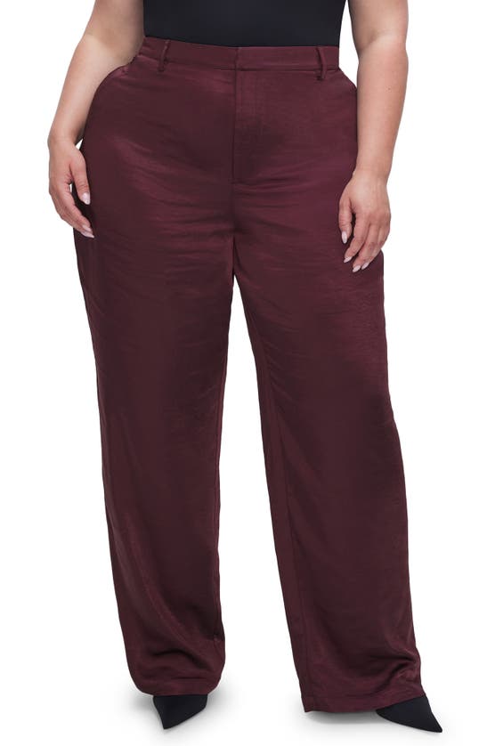 GOOD AMERICAN GOOD AMERICAN WASHED SATIN STRAIGHT LEG PANTS