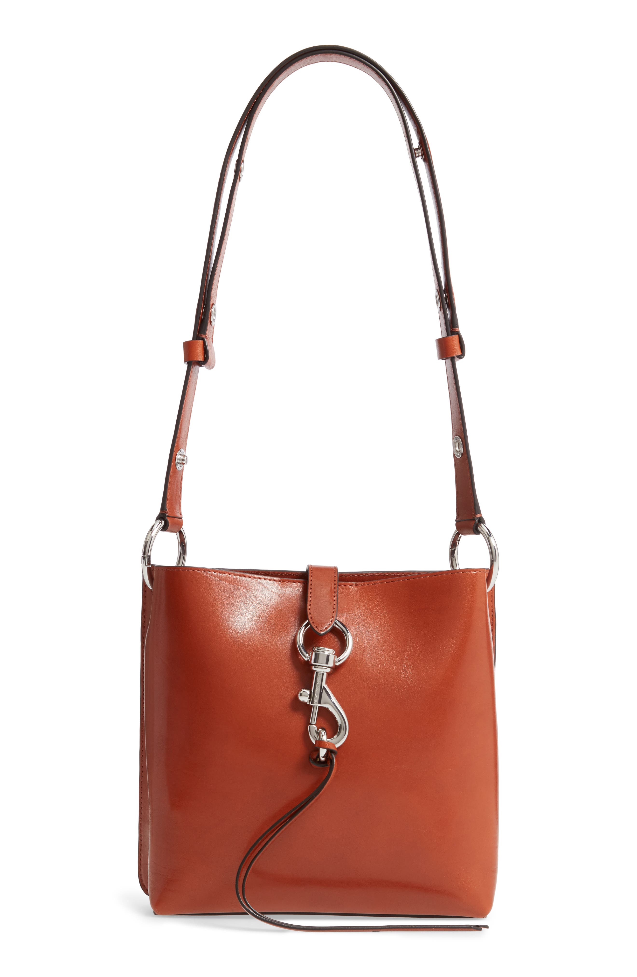 rebecca minkoff leather feed bag