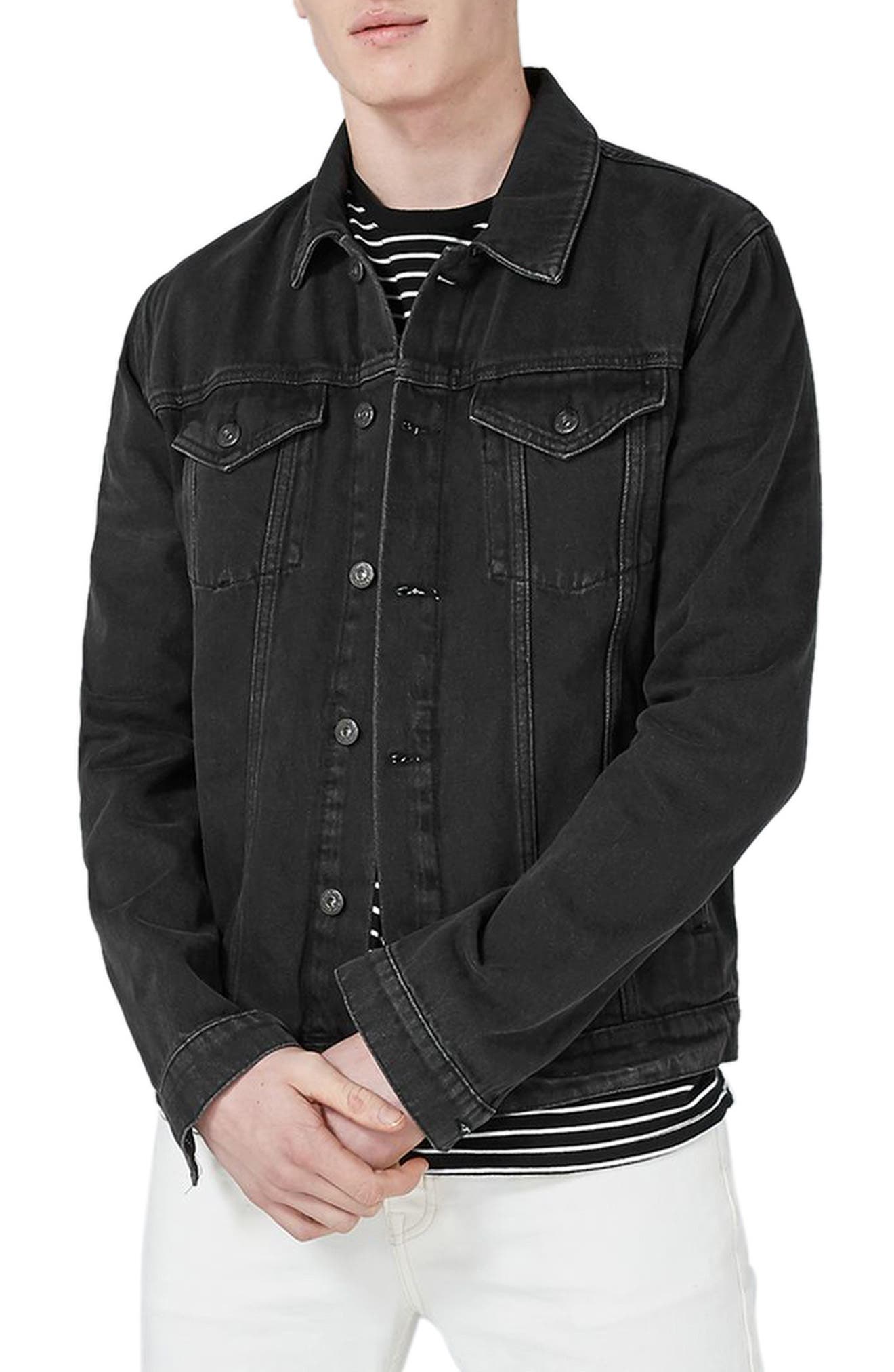 topman denim jacket black