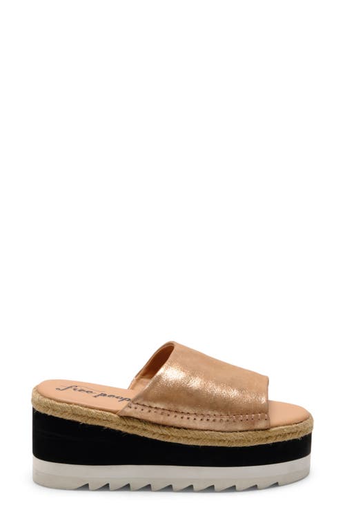 Free People Santorini Platform Slide Sandal In Rose Gold