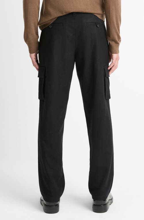 Shop Vince Wool Blend Flannel Cargo Pants In Black