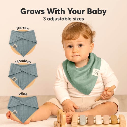 Keababies 8-pack Lumi Muslin Bandana Bibs In Mirage
