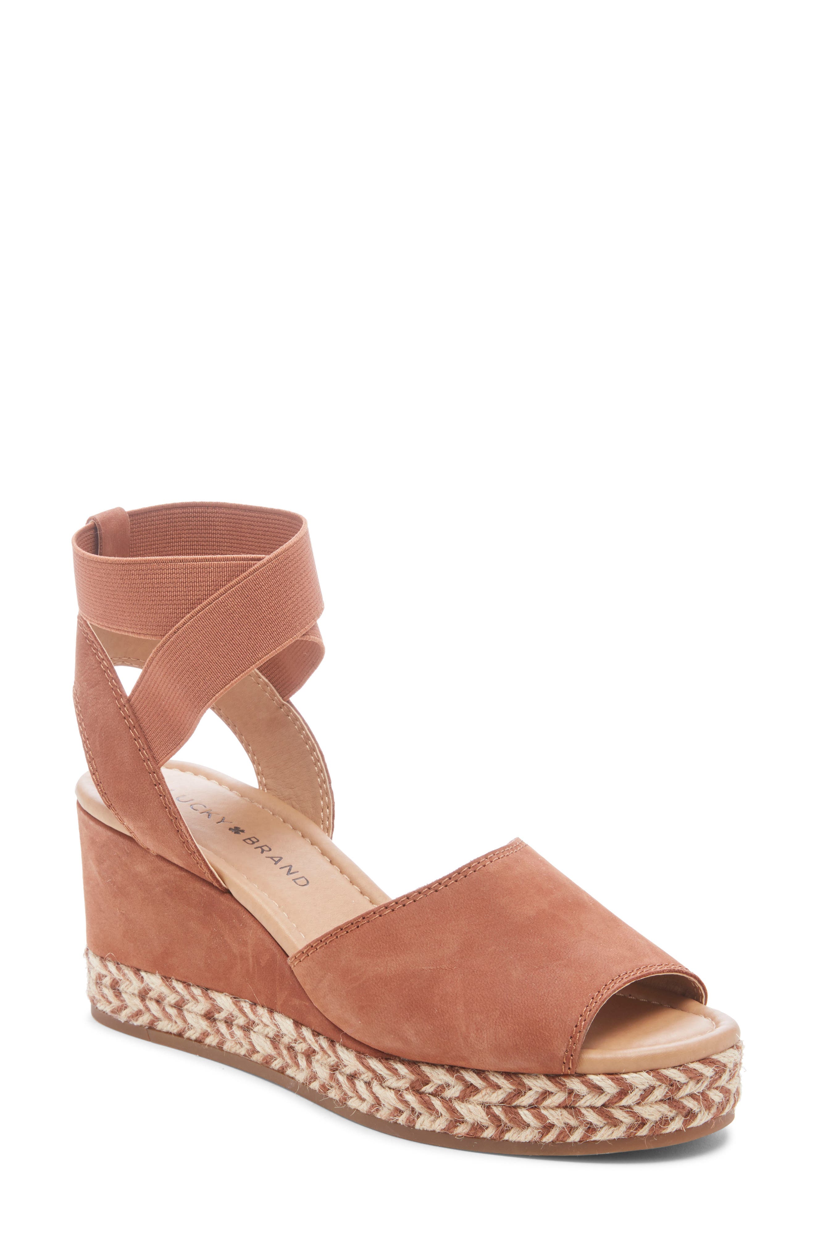 Lucky Brand Bettanie Espadrille Wedge Sandal, Brown