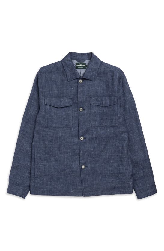 Shop Rodd & Gunn Cascades Linen & Wool Overshirt In Bluestone