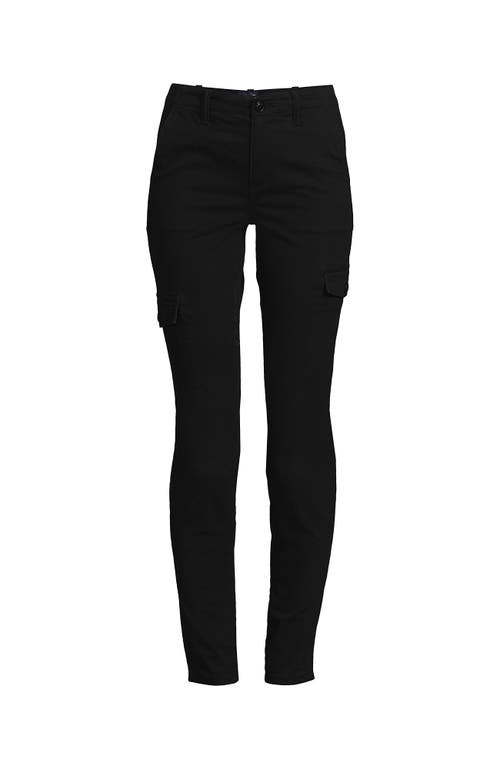 Shop Lands' End Mid Rise Slim Cargo Chino Pants In Black