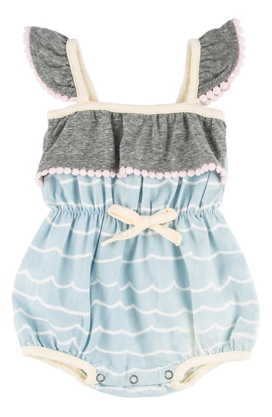 Miki Miette Willow Stripe Tank Cotton Bubble Romper In Key West