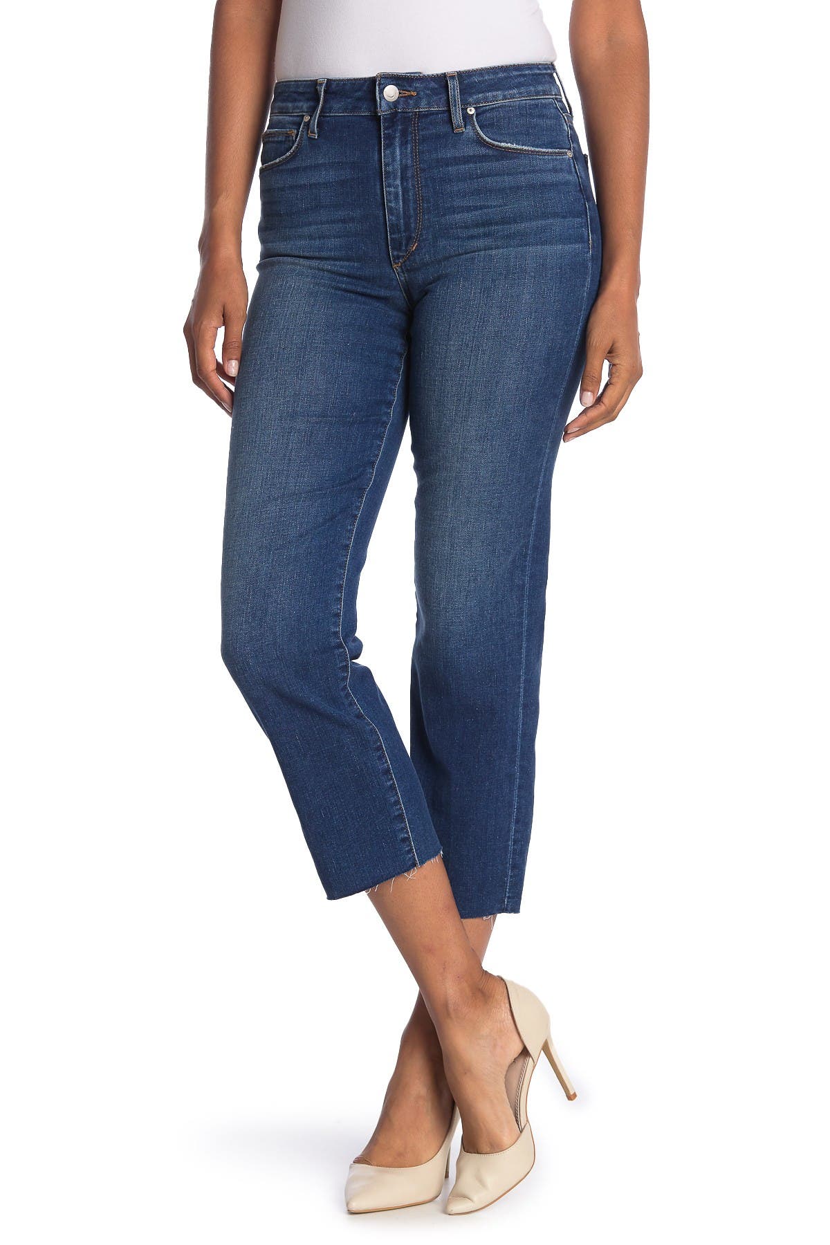 high rise straight crop jeans