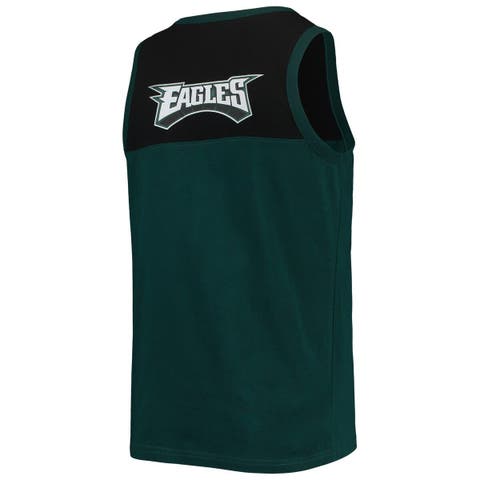 Men's Starter Midnight Green/Black Philadelphia Eagles Playoffs Color Block Full-Zip Hoodie Size: Small