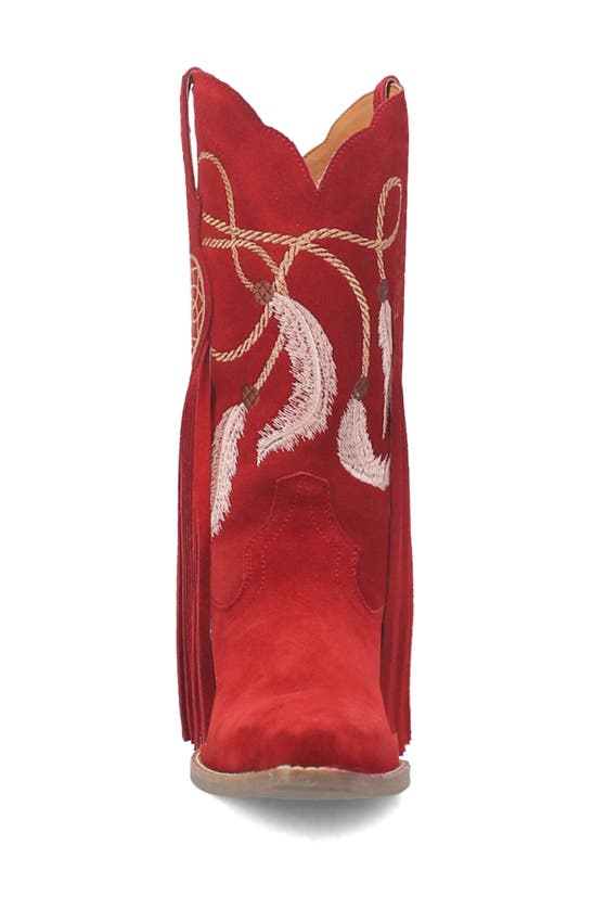 Shop Dingo Day Dream Fringe Embroidered Western Boot In Red
