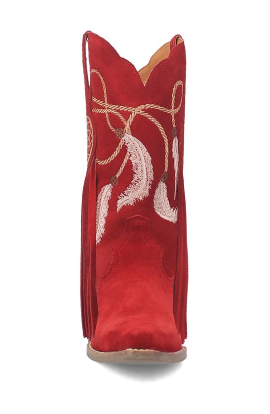 Dingo Day Dream Fringe Embroidered Western Boot In Red