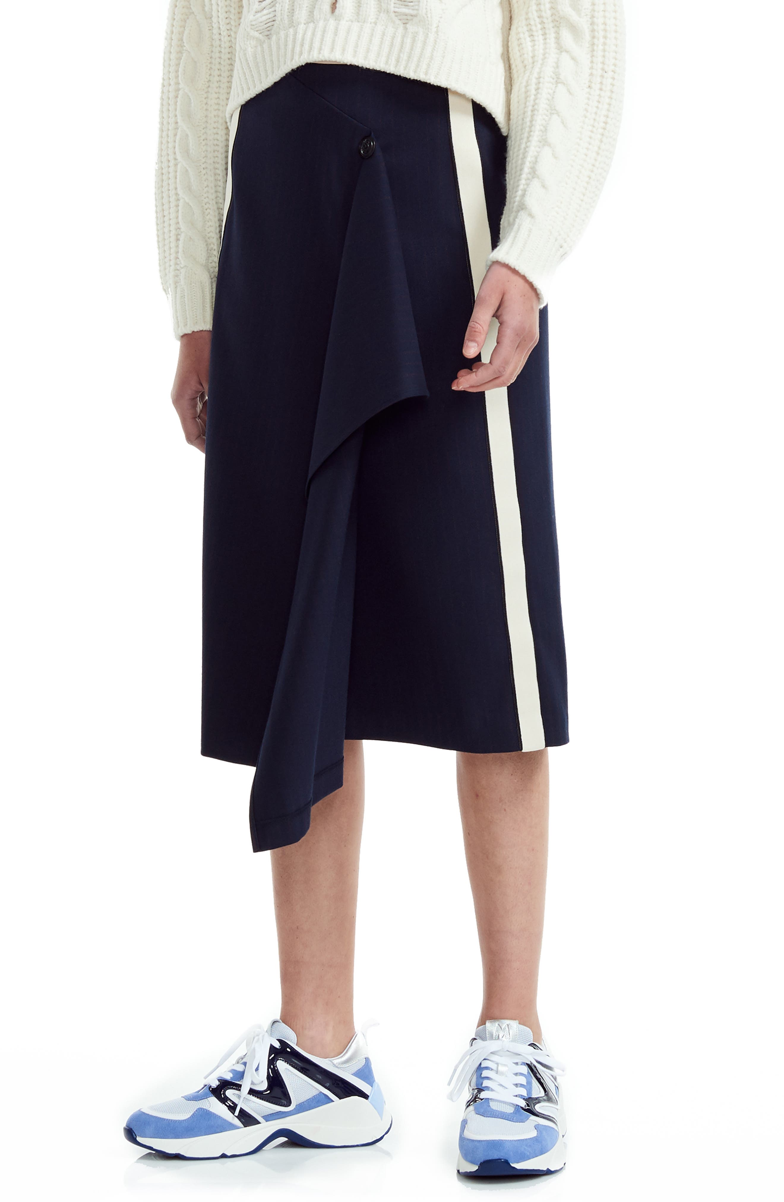 janty asymmetrical plaid pencil skirt