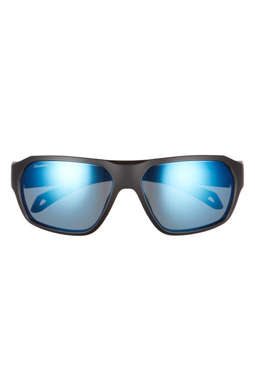 Smith Deckboss 63mm Chromapop™ Polarized Oversize Rectangle Sunglasses In Blue