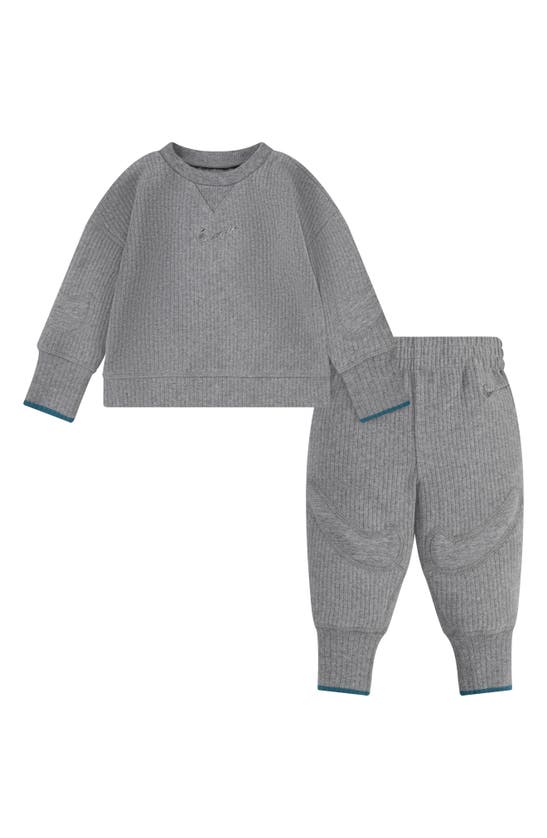 Shop Nike Ready Set Sweatshirt & Joggers Set In Carbon Heather