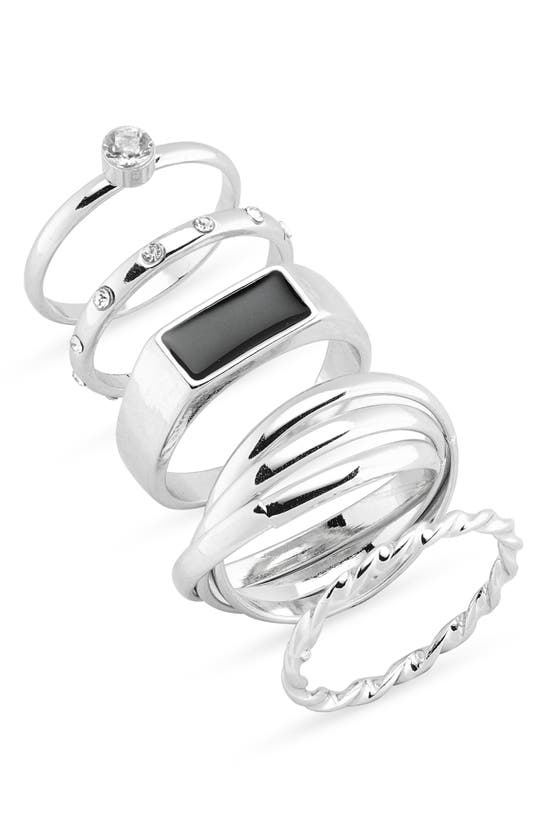 Shop Bp. Set Of 5 Assorted Rings In Silverlack