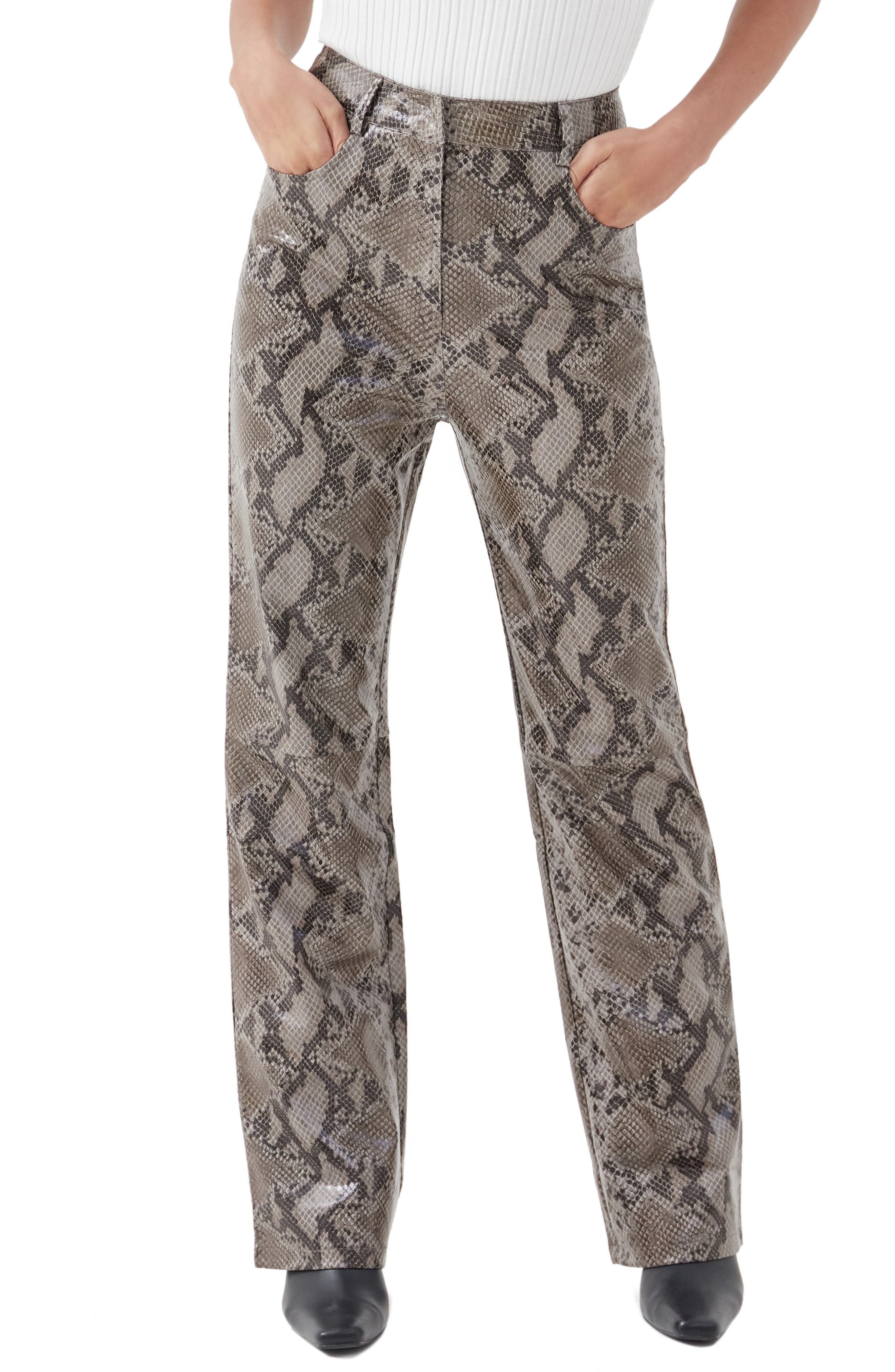 snake leather pants