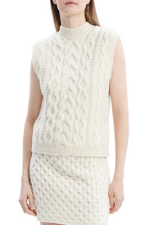 Shop Theory Felted Wool & Cashmere Cable Sweater Vest In Ivory