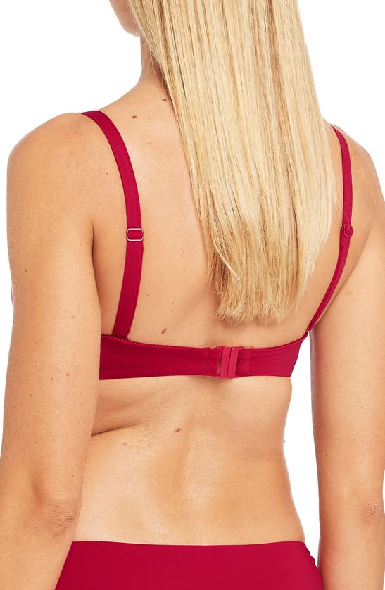 Sea Level Twist Front Bandeau Bikini Top In Red