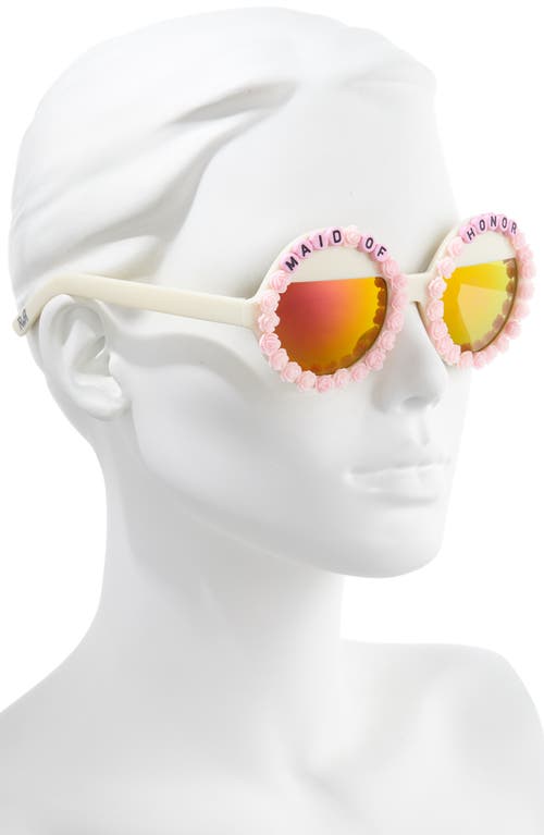 Rad + Refined Maid Of Honor Round Sunglasses In Pink/orange Mirrored