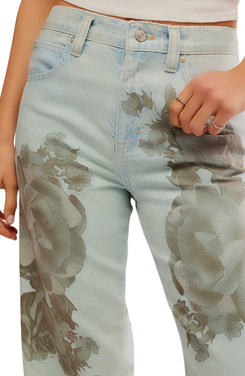 Shop Free People Tinsley Floral Straight Leg Jeans In Daylight Combo