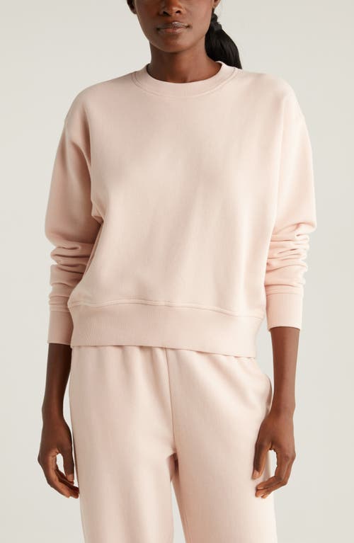 Shop Zella Cloud Fleece Sweatshirt In Pink Peach