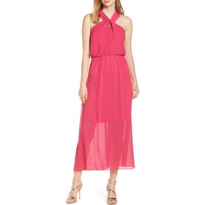 Sam Edelman Crisscross Neck Maxi Dress, Pink
