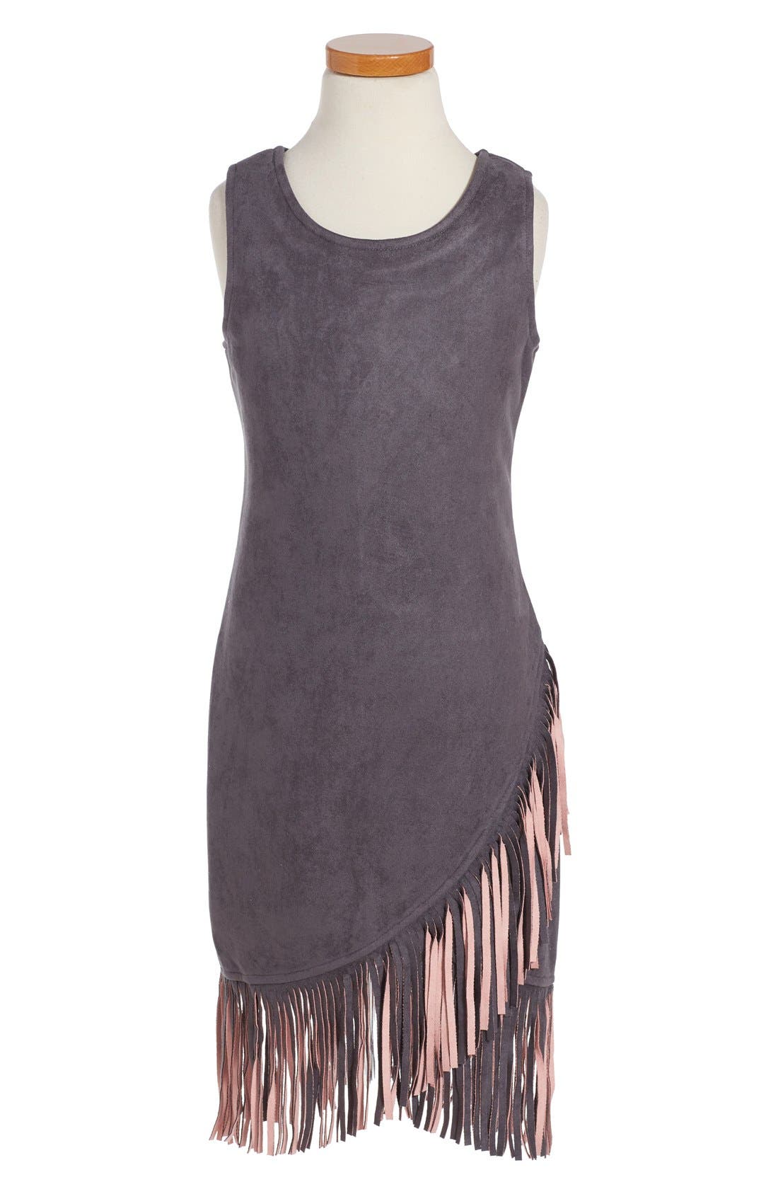Elisa B Fringe Faux Suede Dress (Big Girls) Nordstrom