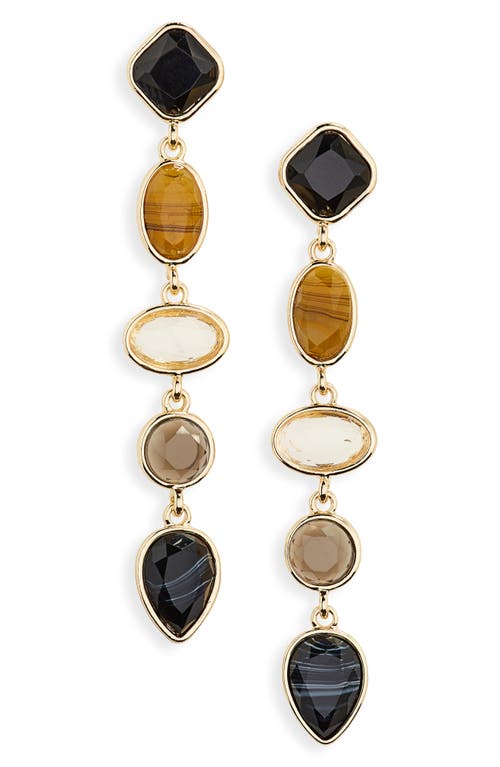 Nordstrom Mixed Stone Linear Drop Earrings In Gold
