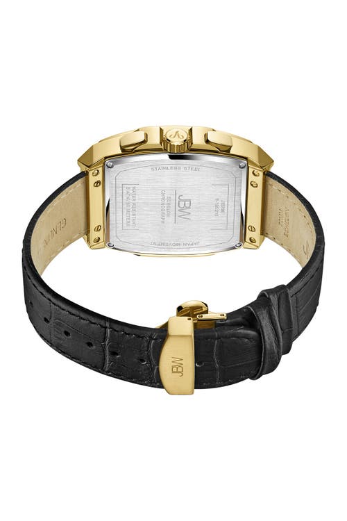 Jbw Men's Echelon Diamond (1/4 Ct. T.w.) Watch In 18k Gold-plated Stainless Steel 41mm In Black