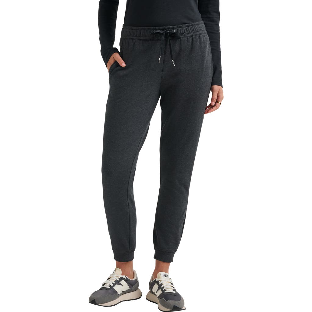 Travismathew Cloud Drawstring Fleece Joggers In Heather Black