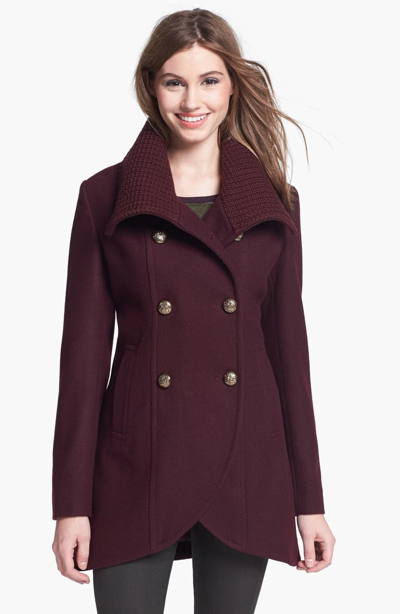 Kenneth Cole New York Knit Collar Wool Blend Cutaway Coat (Online Only ...