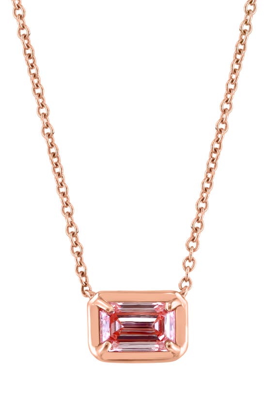 Effy 14k Rose Gold Lab Created Pink Diamond Pendant Necklace In Pink