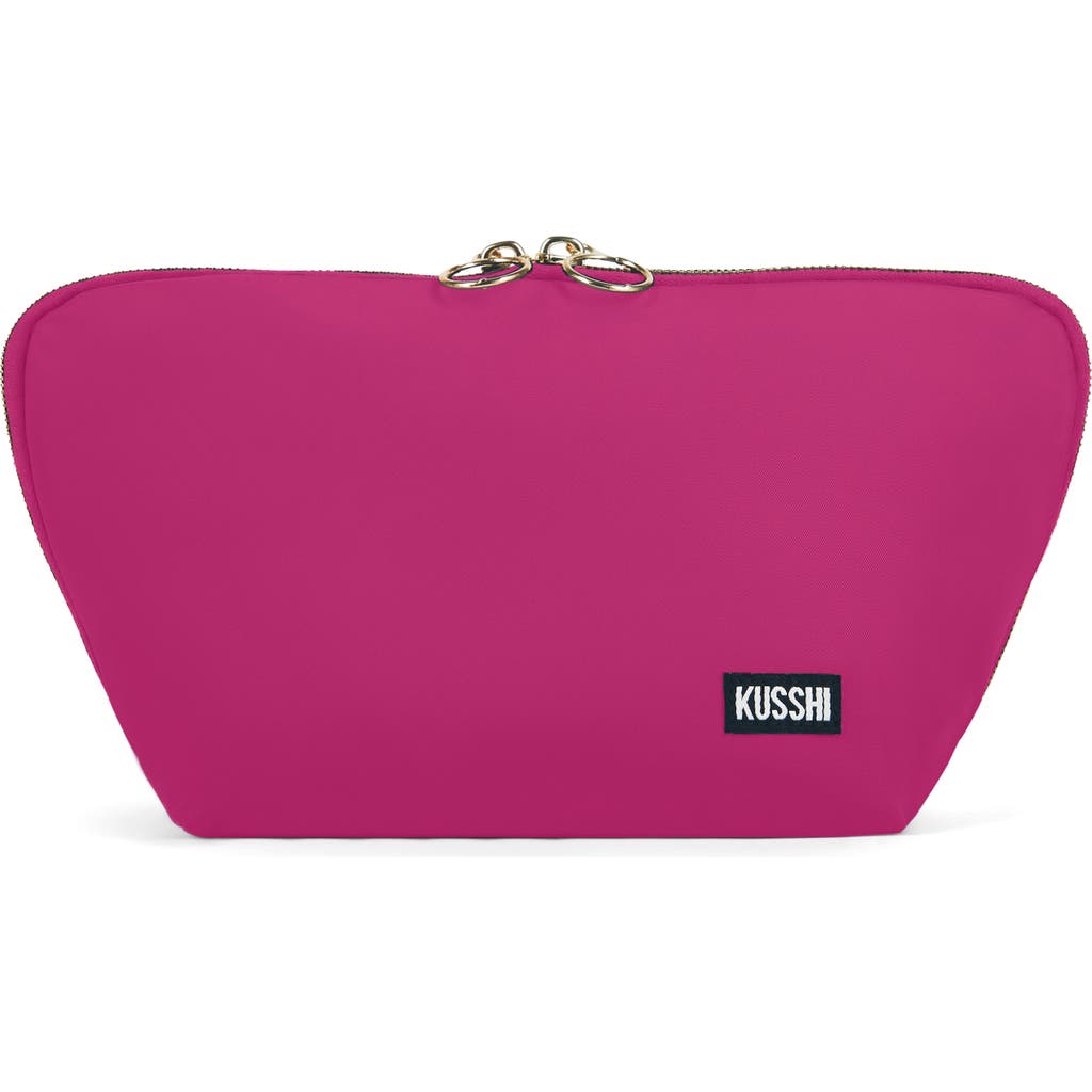 Kusshi Signature Makeup Bag In Hot Pink/teal