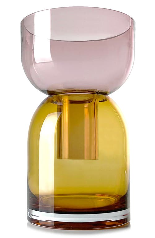 Cloudnola Flip Top Glass Vase In Pink/yellow