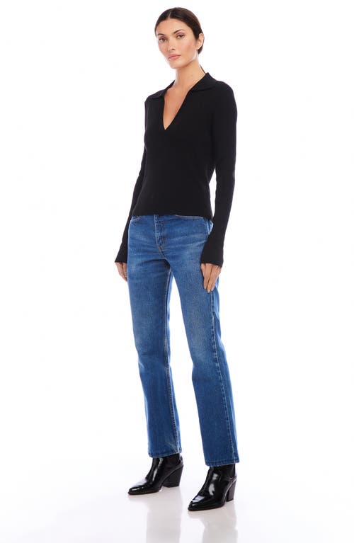 Shop Fifteen Twenty Rory Collar Rib Sweater In Black