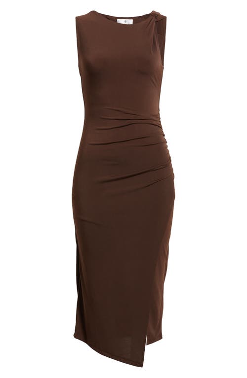 Shop Socialite Twist Shoulder Body-con Dress In Java